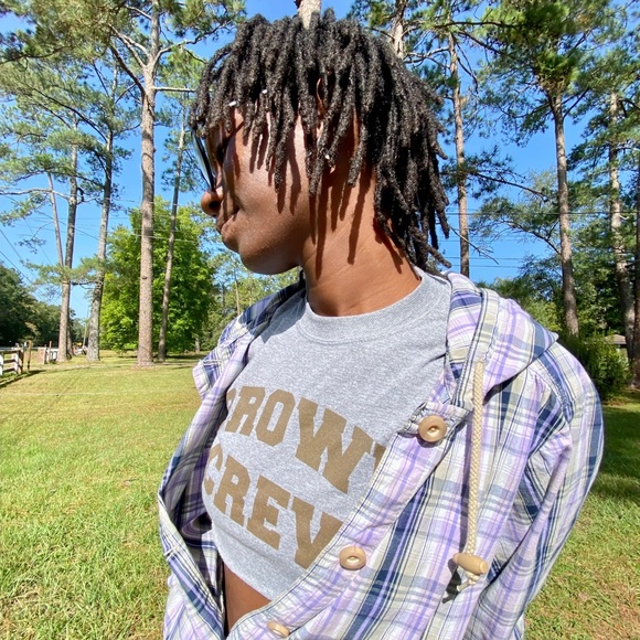 Brown Crew Cropped T-Shirt - Picture 5 of 5